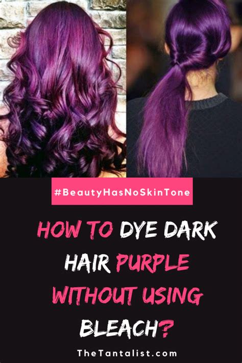 dying black hair purple without bleach|More.